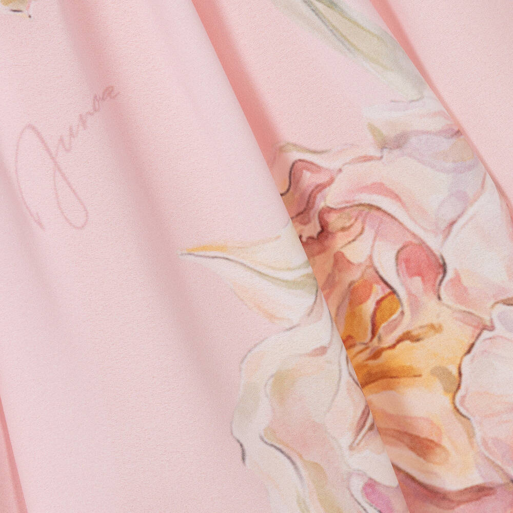 Junona-Girls Pink Floral Crêpe Dress | Childrensalon Outlet