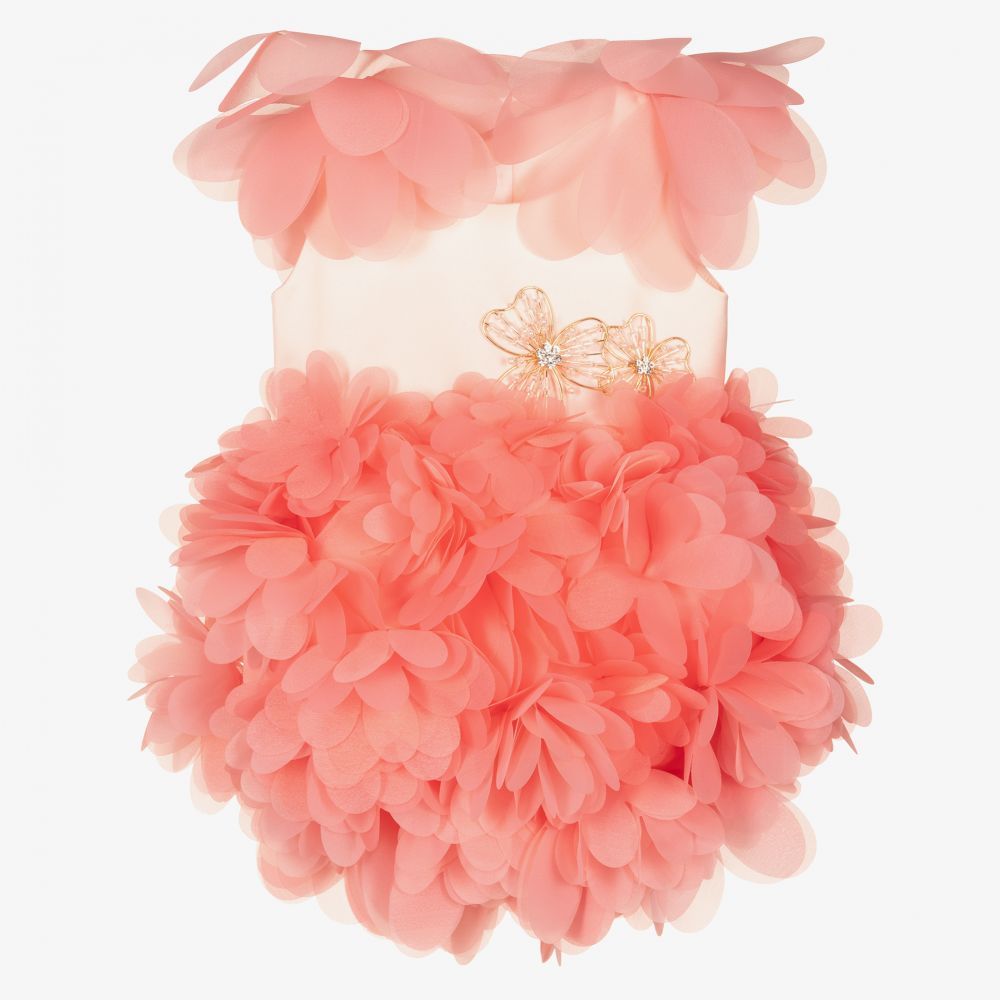 Junona - Girls Pink Floral Dress | Childrensalon