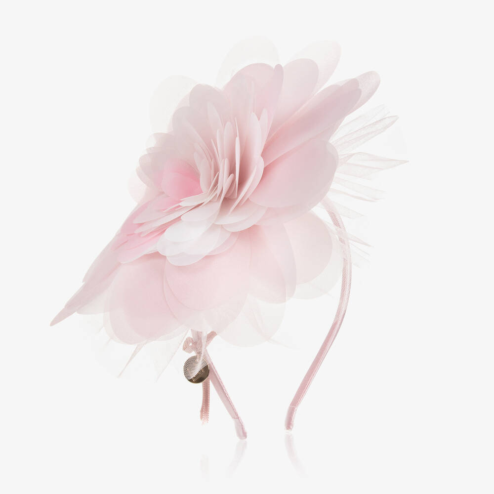 Junona - Serre-tête rose à fleurs fille | Childrensalon