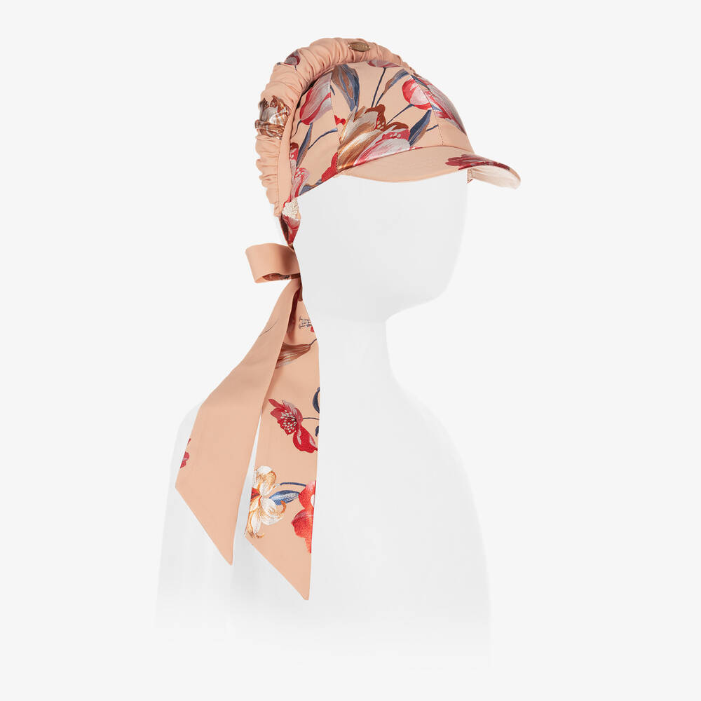 Junona-Girls Pink Floral Half-Cap Hairband | Childrensalon Outlet