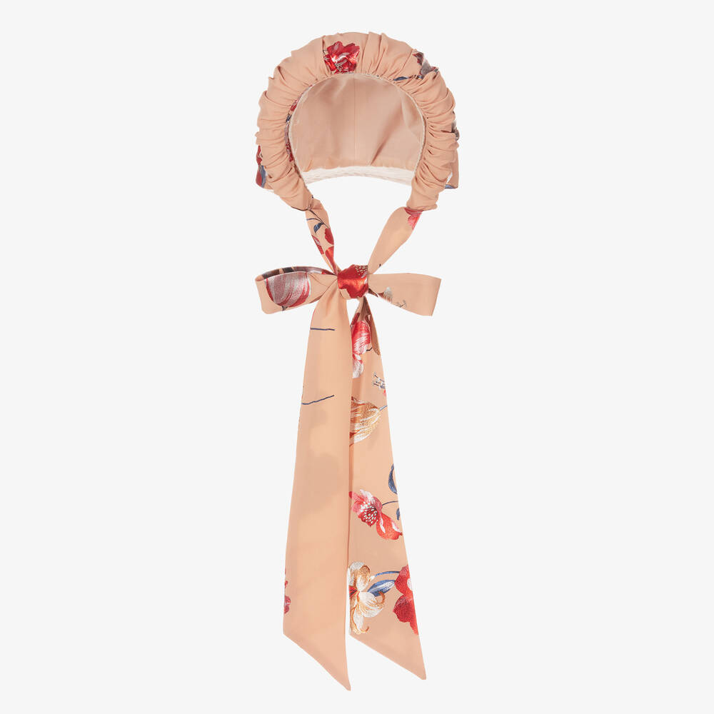 Junona-Girls Pink Floral Half-Cap Hairband | Childrensalon Outlet