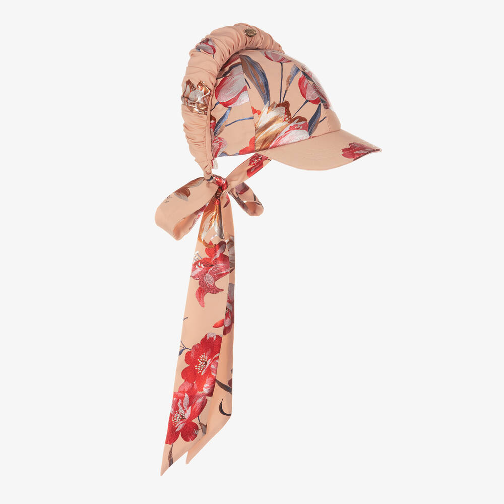 Junona-Girls Pink Floral Half-Cap Hairband | Childrensalon Outlet