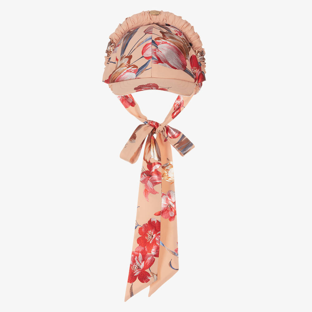 Junona - Girls Pink Floral Half-Cap Hairband | Childrensalon