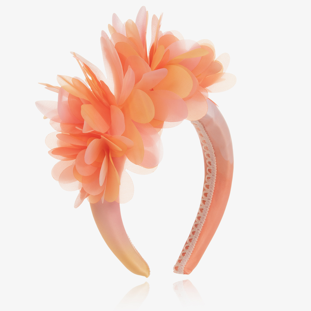 Junona - Serre-tête rose à fleurs Fille | Childrensalon