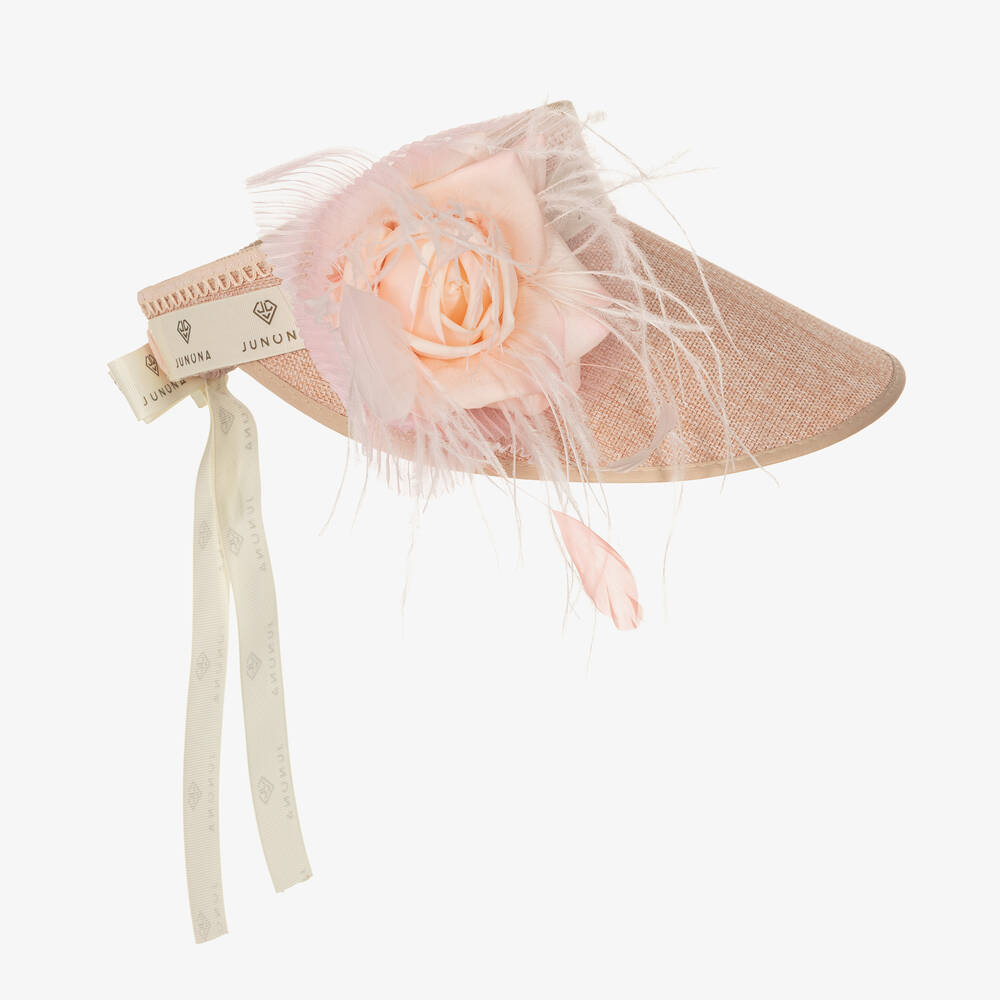 Junona - Girls Pink Flower Visor Hat | Childrensalon