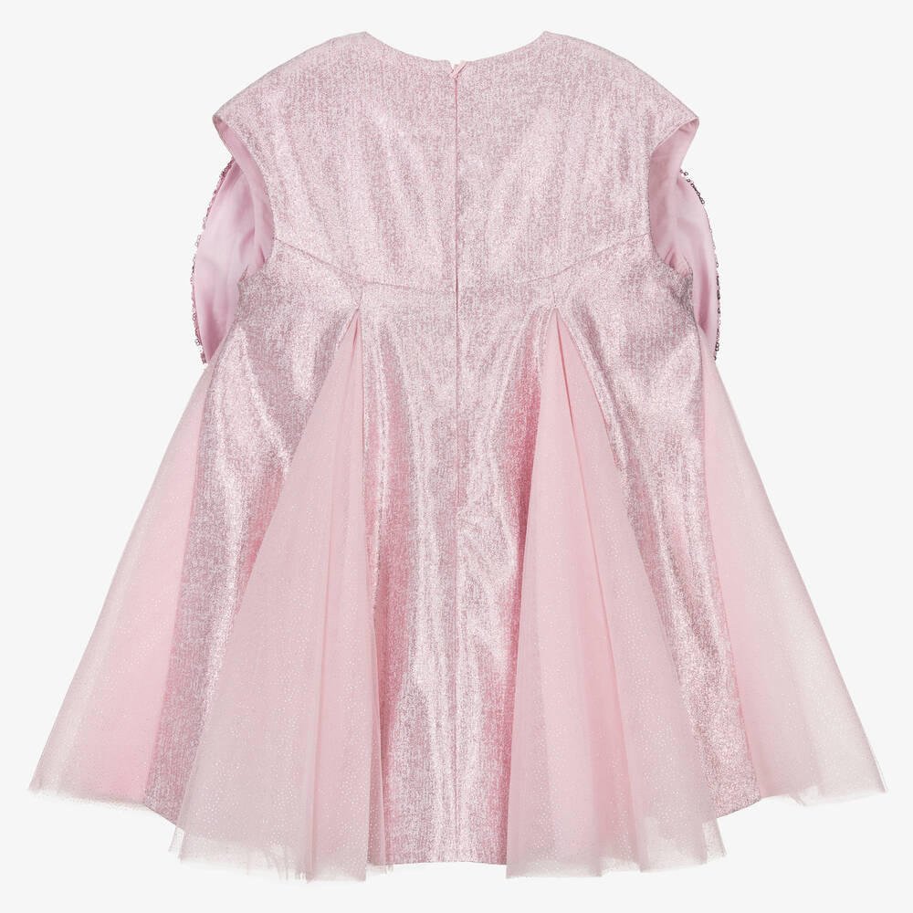 Junona-Розовое платье с бантом с пайетками | Childrensalon Outlet