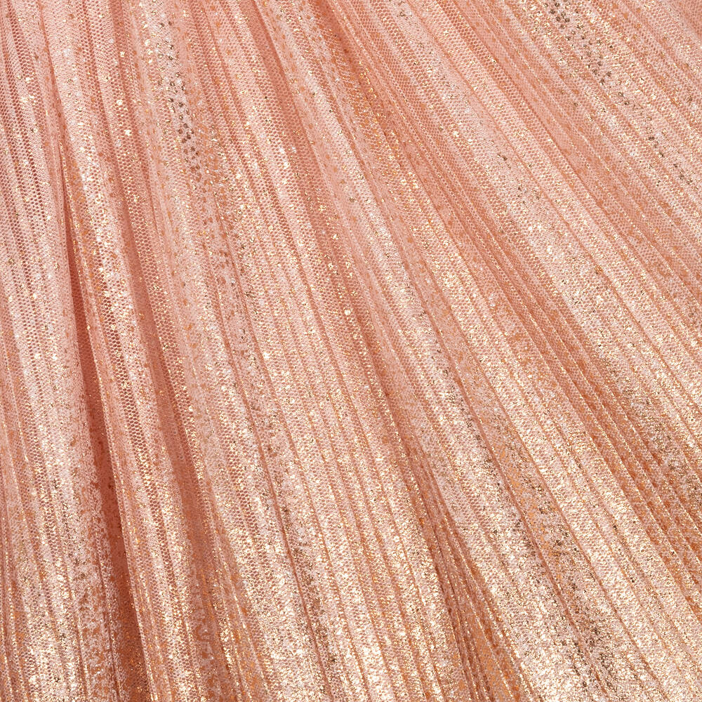 Junona-Розово-золотистое плиссированное платье | Childrensalon Outlet