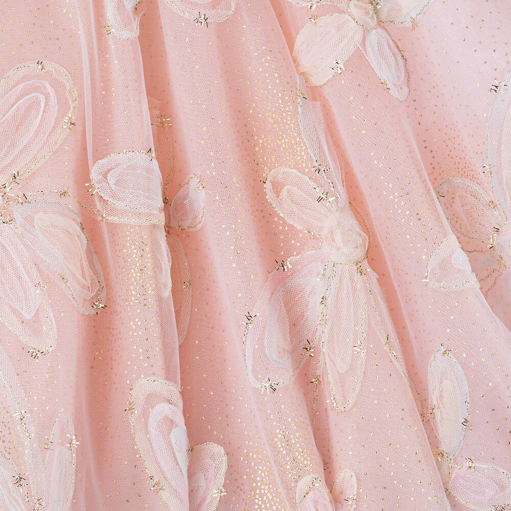 Junona Girls Pink Gold Tulle Skirt
