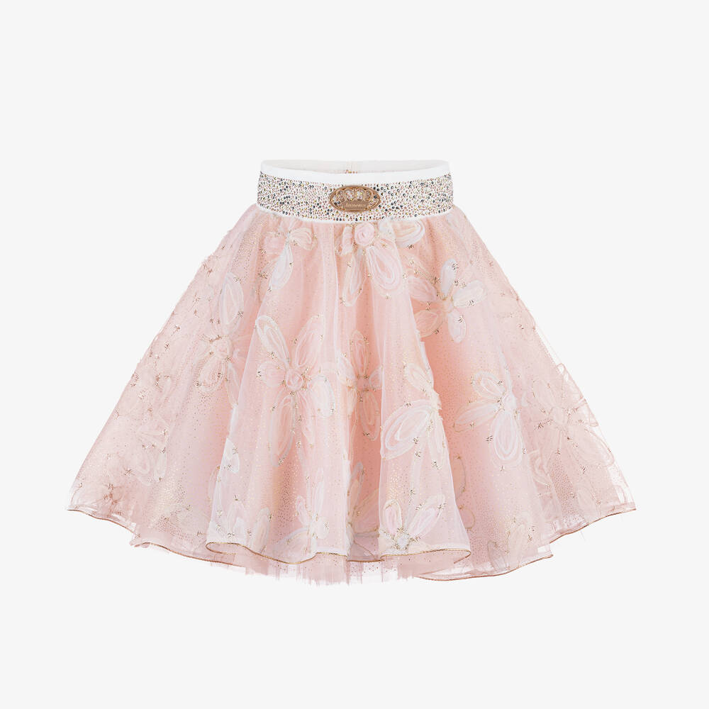 Pink and gold womens tulle skirt hotsell
