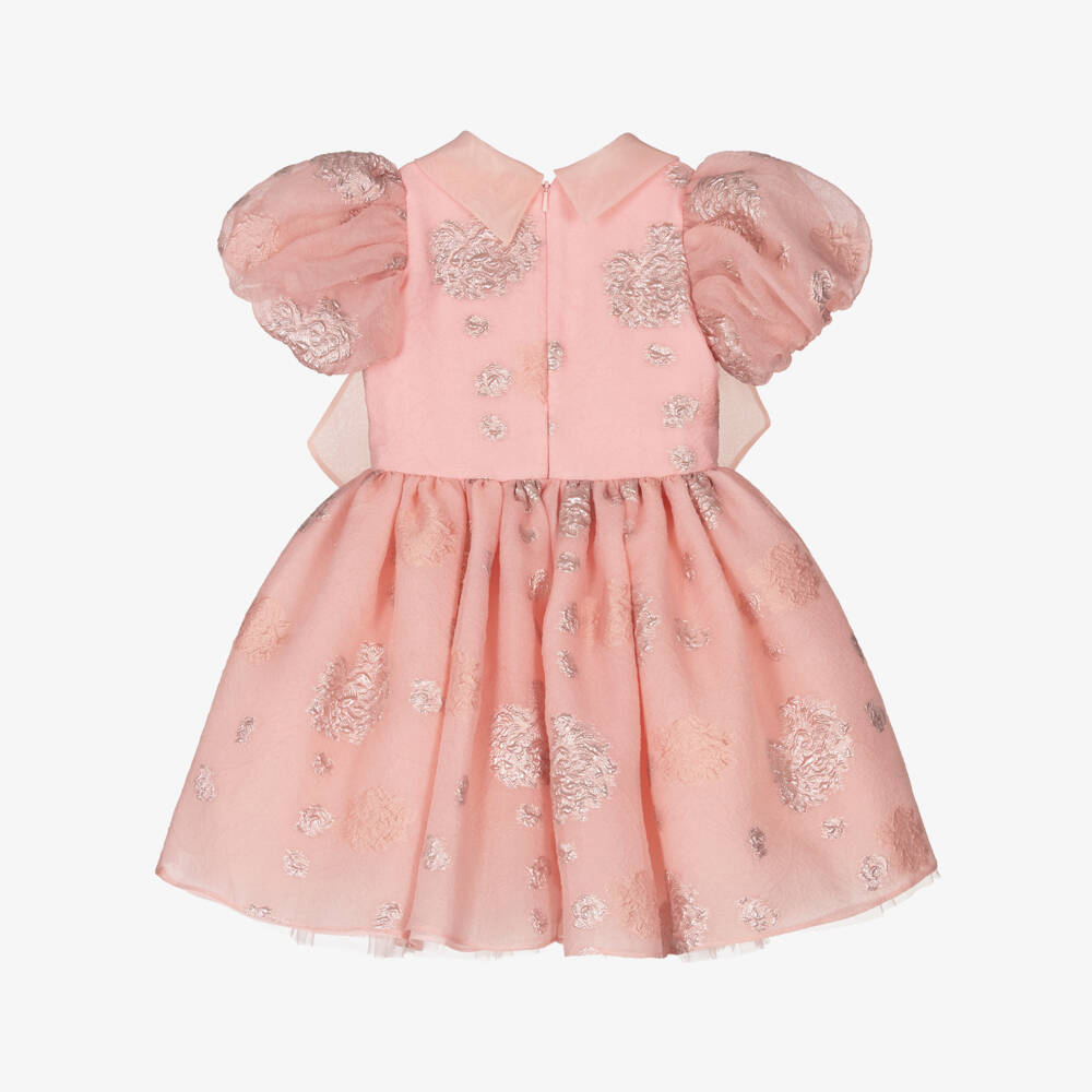 Junona-Платье с бабочками из жаккарда для девочек розовое | Childrensalon Outlet