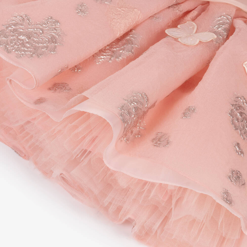 Junona-Платье с бабочками из жаккарда для девочек розовое | Childrensalon Outlet