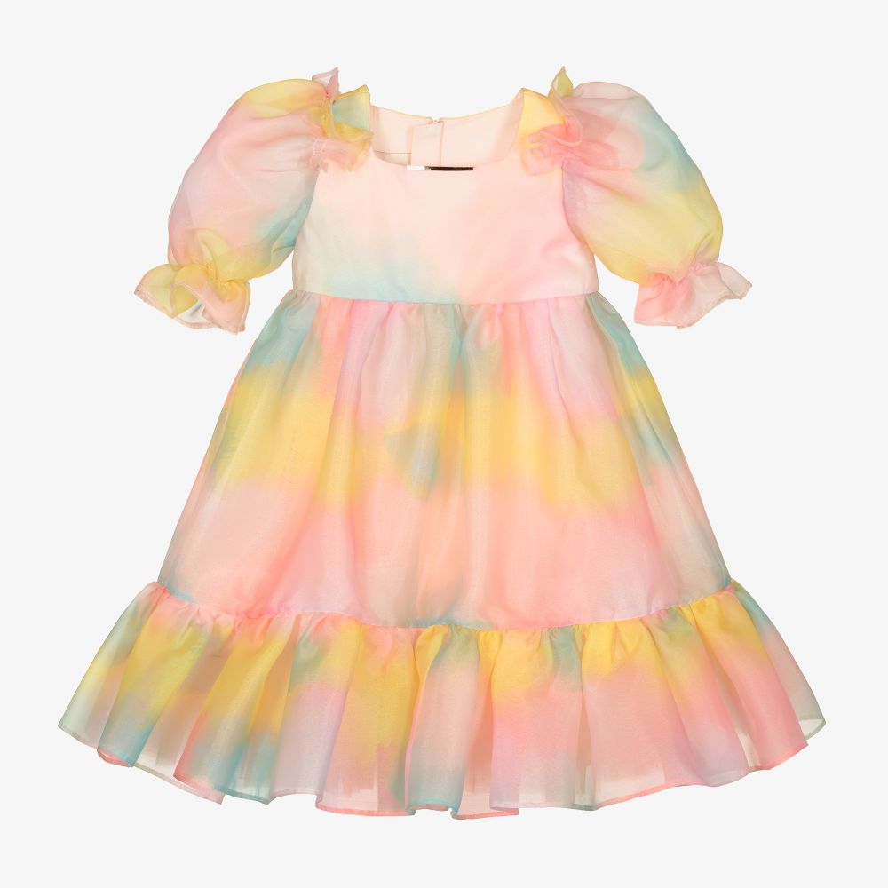 Junona-Girls Pink Organza Dress | Childrensalon Outlet
