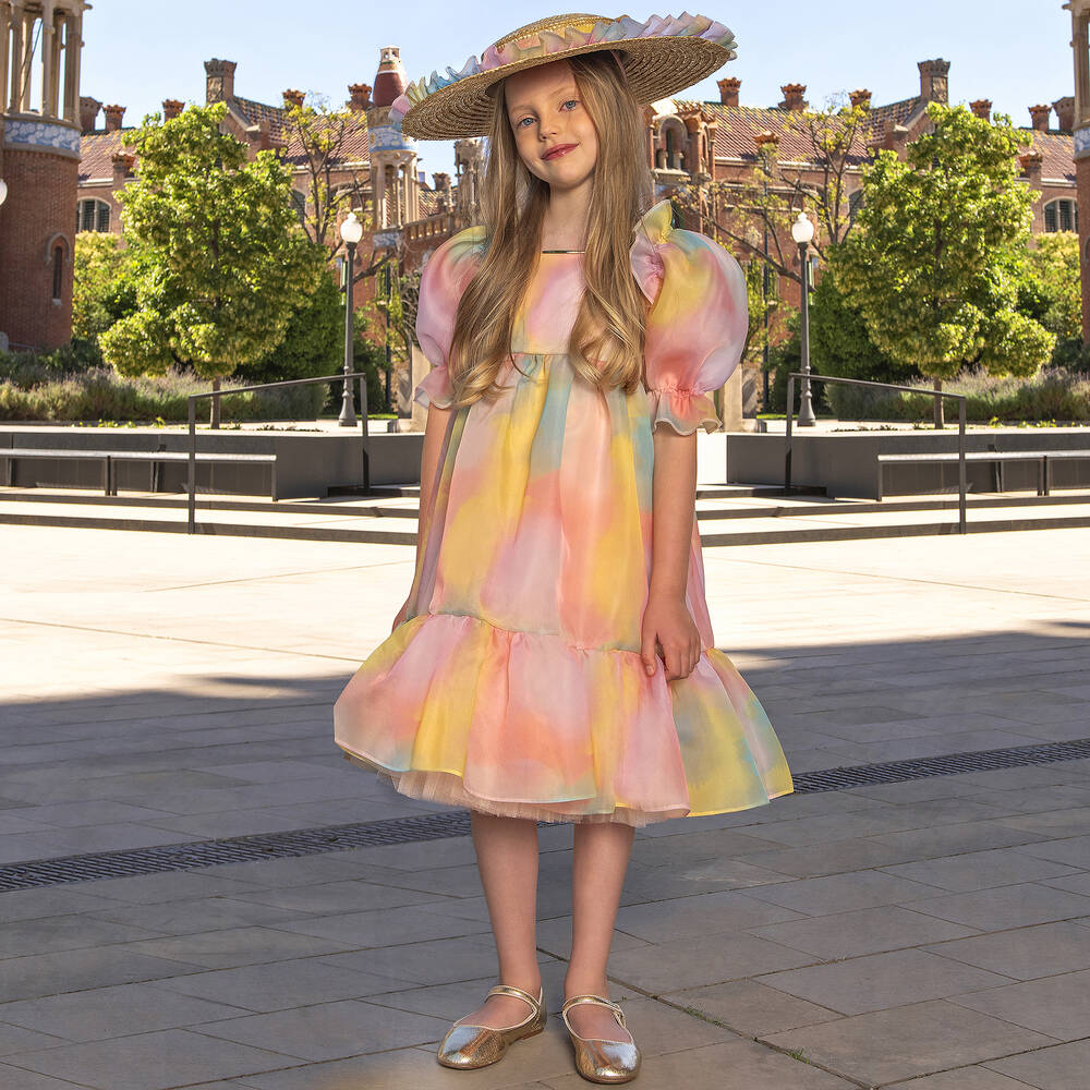 Junona-Розовое платье из органзы для девочек | Childrensalon Outlet