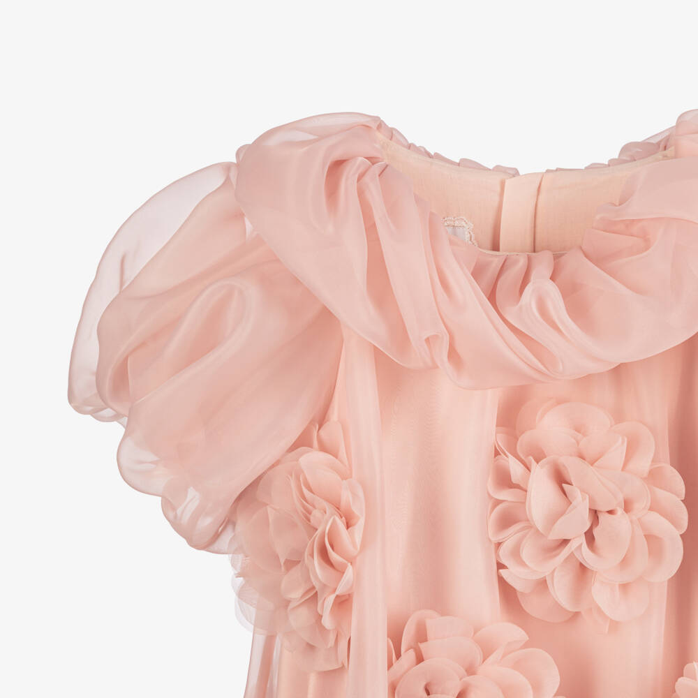 Junona-Girls Pink Organza Special Occasion Dress | Childrensalon Outlet