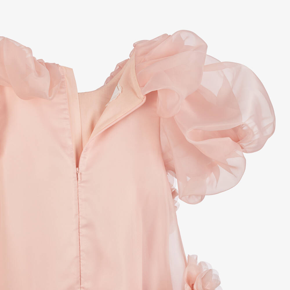 Junona-Girls Pink Organza Special Occasion Dress | Childrensalon Outlet