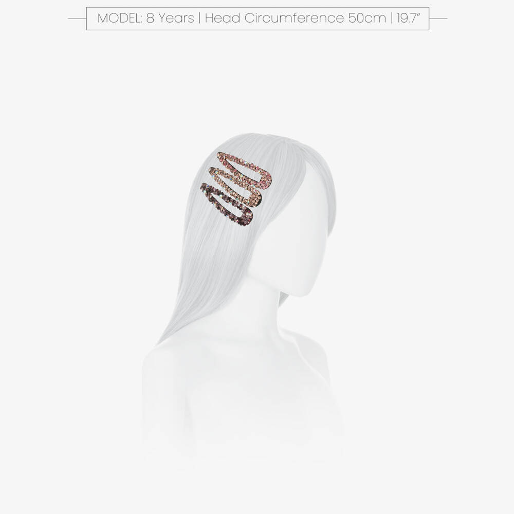 Junona-Girls Pink & Red Crystal Hair Clips (3 Pack) | Childrensalon Outlet
