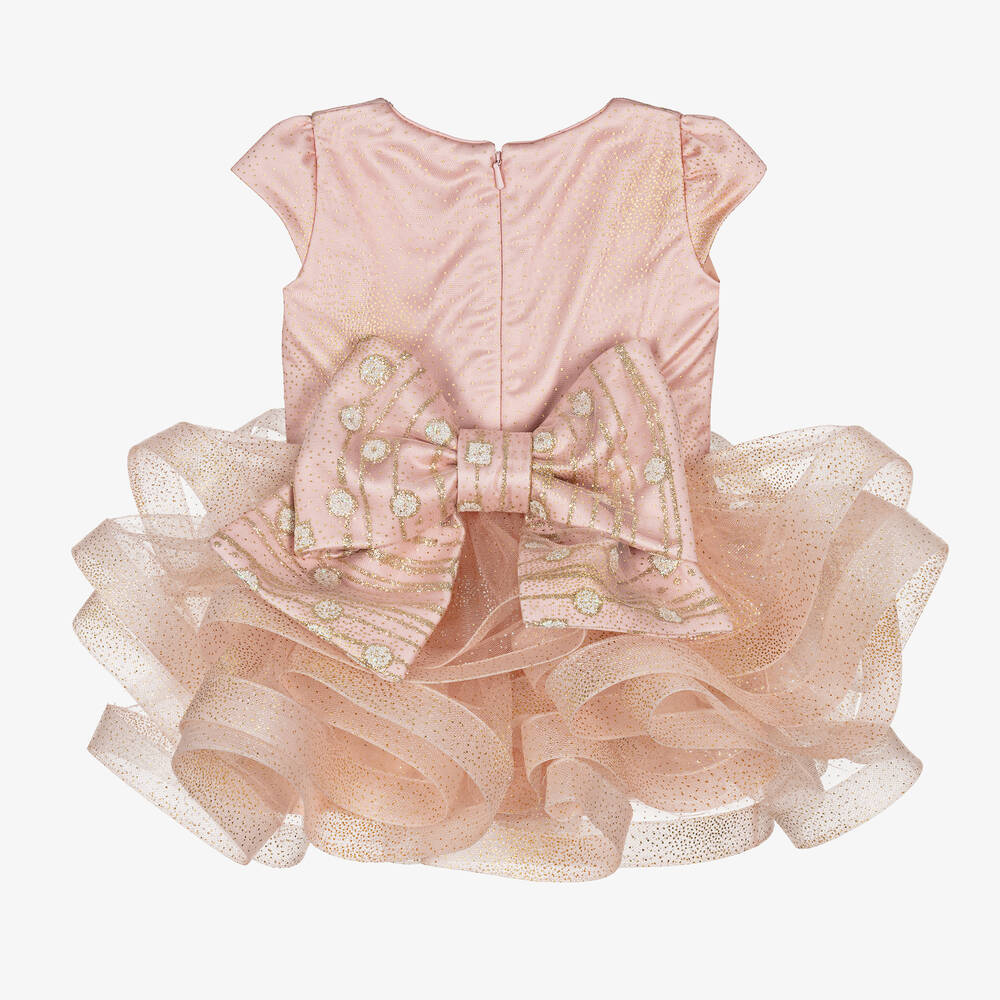 Junona-Girls Pink Ruffle Butterfly Dress | Childrensalon Outlet