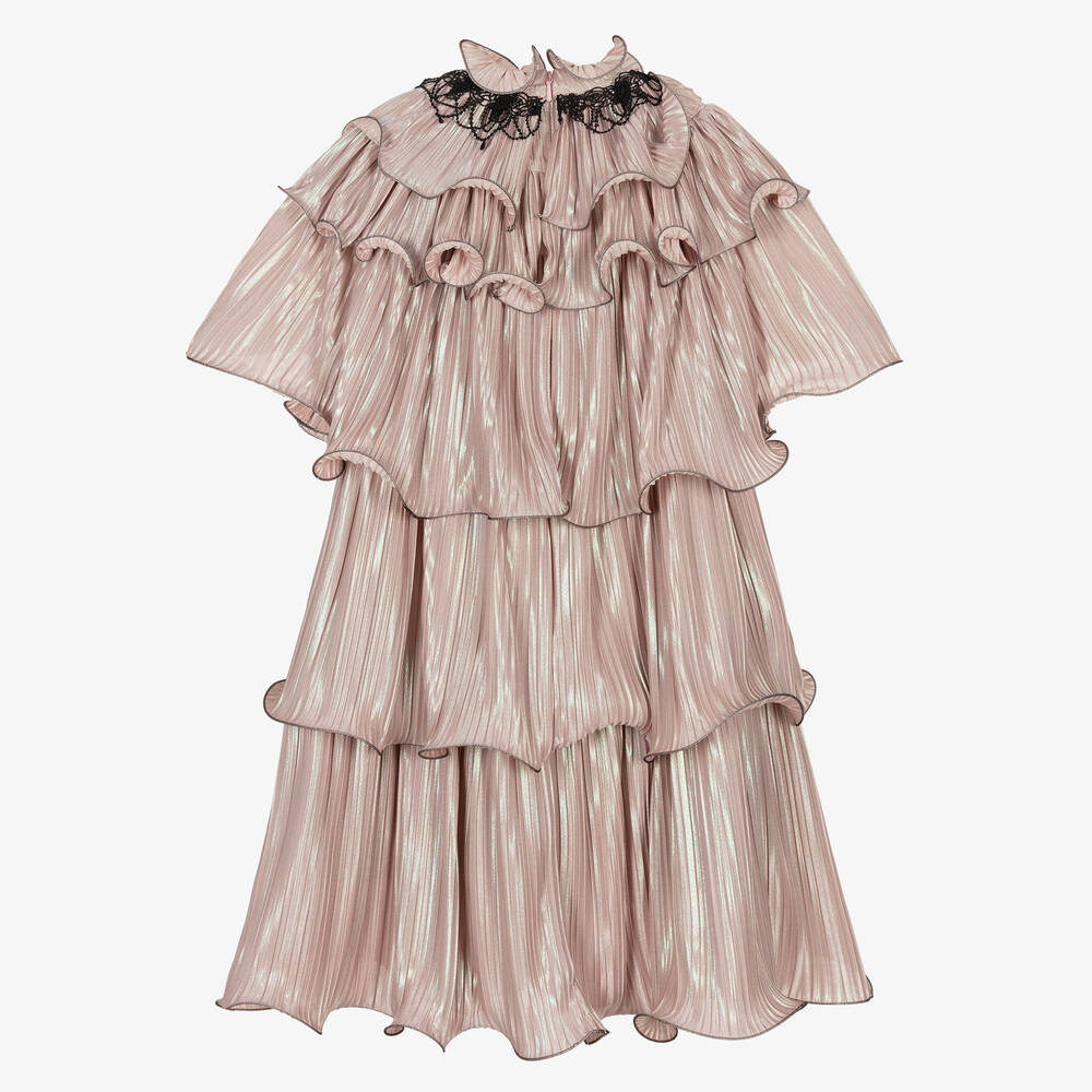 Junona-Розовое платье с плиссированными оборками | Childrensalon Outlet