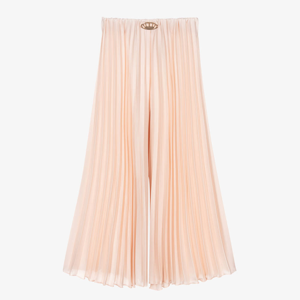Junona-Розовые атласные брюки палаццо для девочек | Childrensalon Outlet