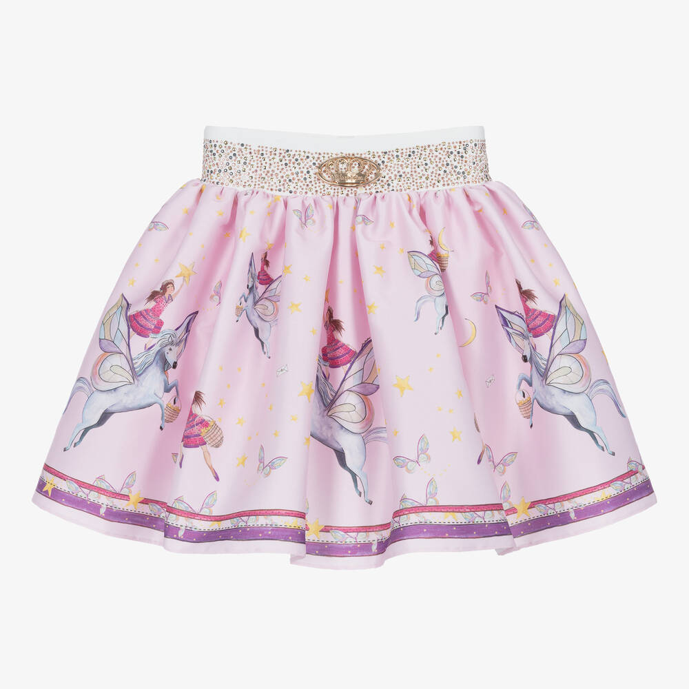 Junona Jupe rose en satin licorne fille Childrensalon Outlet