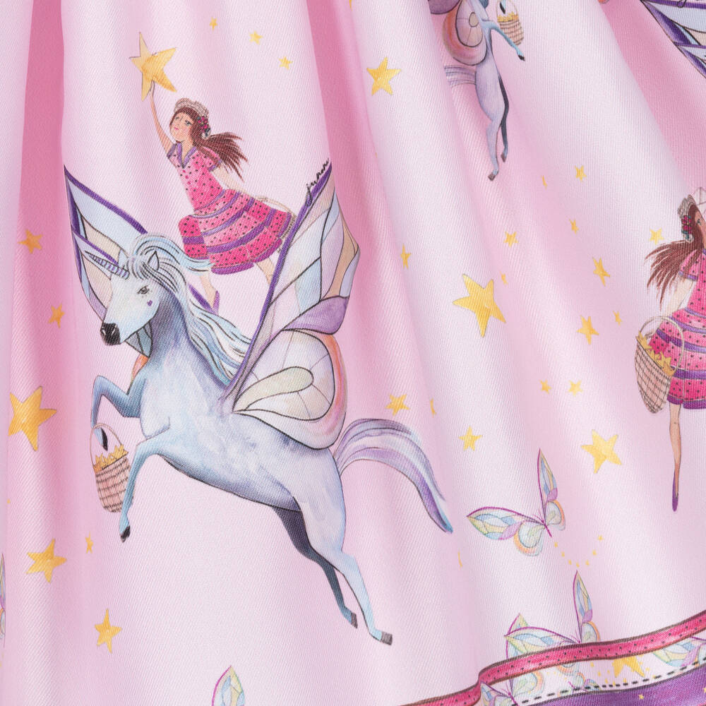 Junona-Girls Pink Satin Unicorn Skirt | Childrensalon Outlet