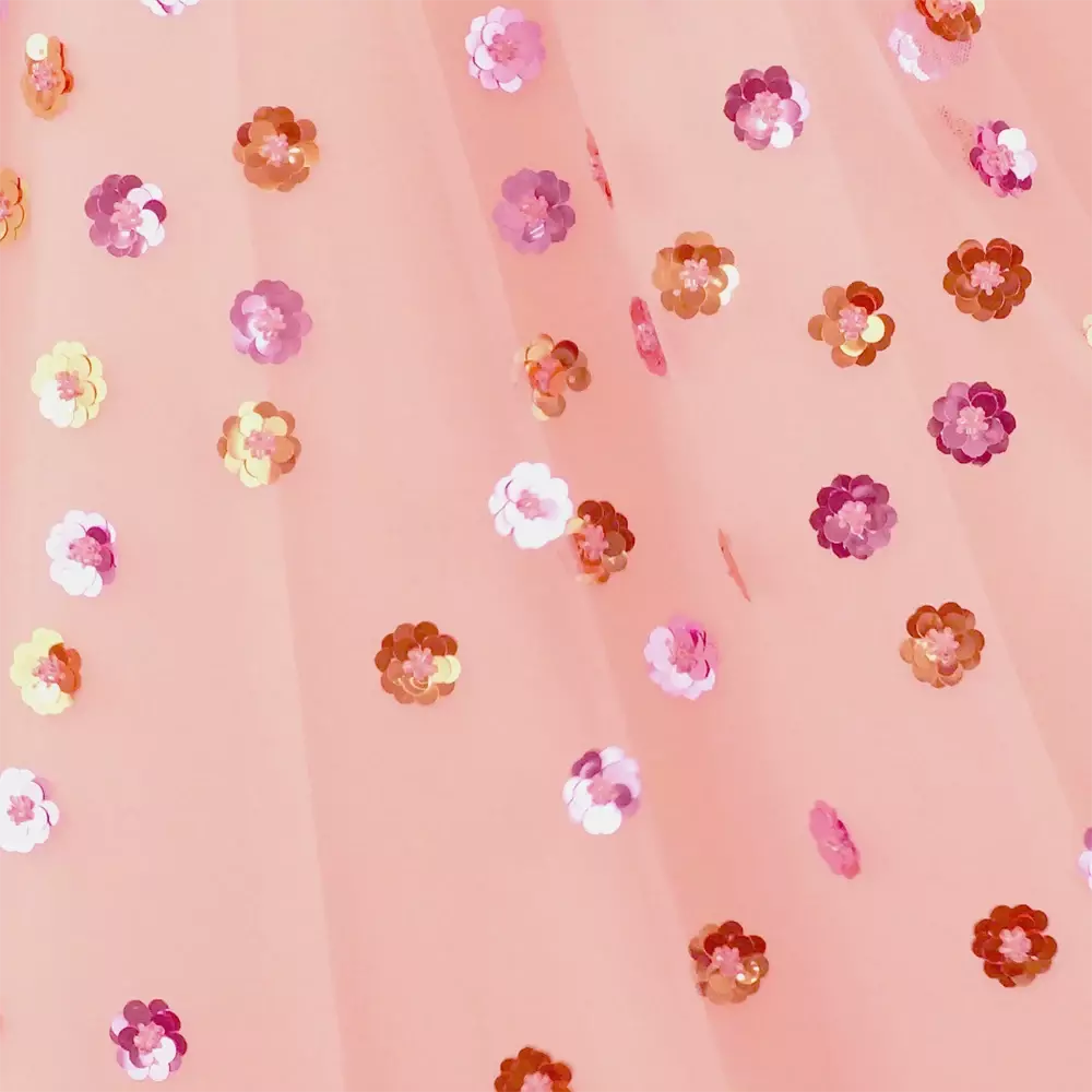 Junona-فستان تول لون زهري مزين بترتر | Childrensalon Outlet