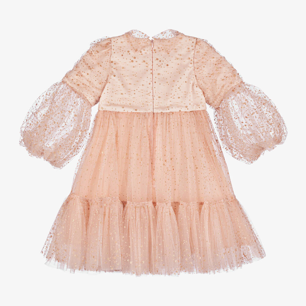 Junona-Girls Pink Sequin Tulle Gown | Childrensalon Outlet