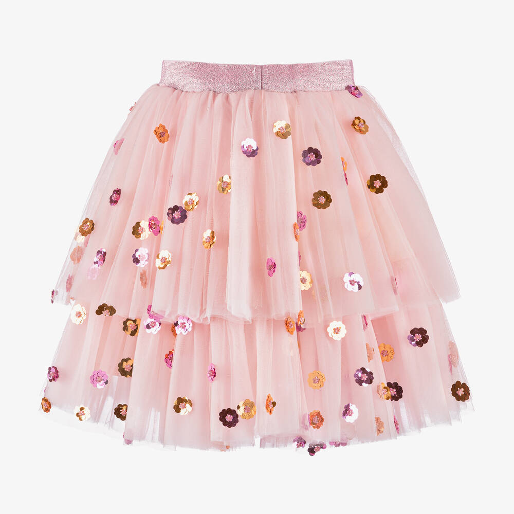 Junona-Girls Pink Sequin Tulle Tutu Skirt | Childrensalon Outlet