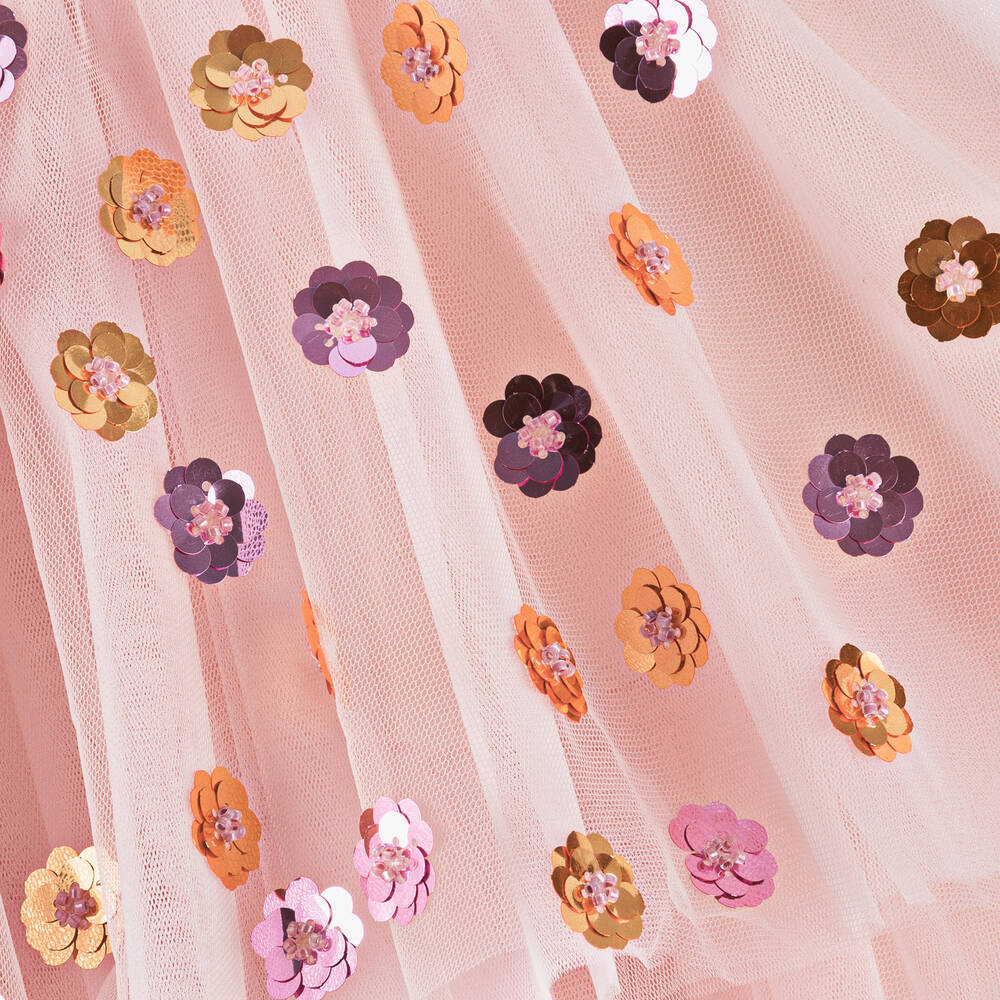 Junona-Girls Pink Sequin Tulle Tutu Skirt | Childrensalon Outlet