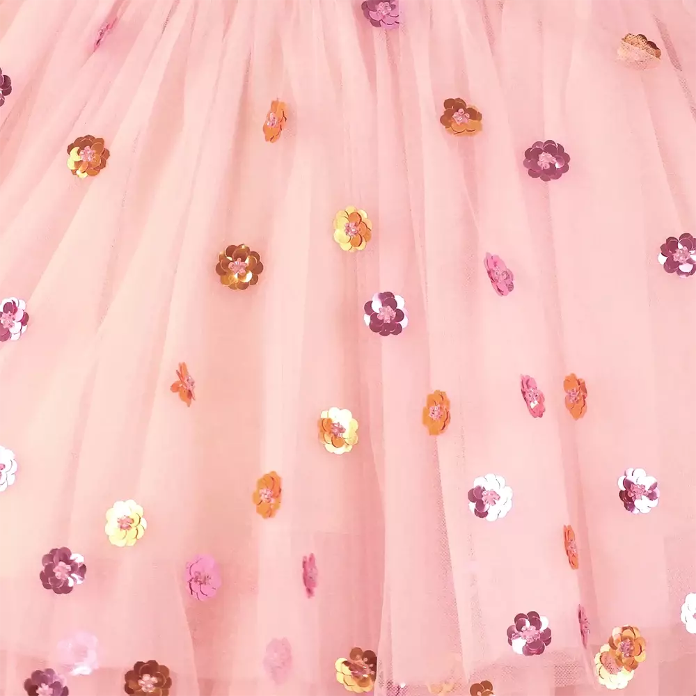 Junona-Girls Pink Sequin Tulle Tutu Skirt | Childrensalon Outlet