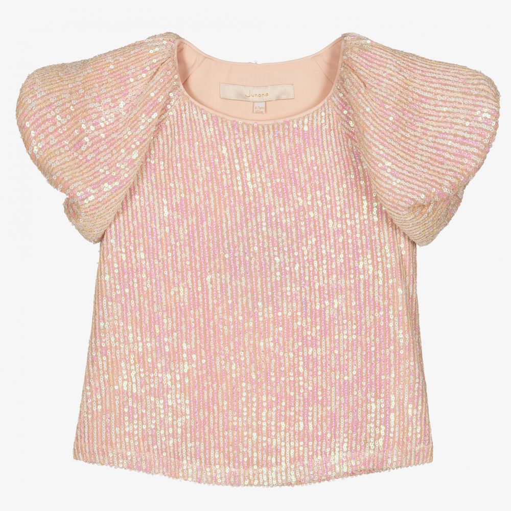 Junona - Розовая блузка с пайетками для девочек | Childrensalon