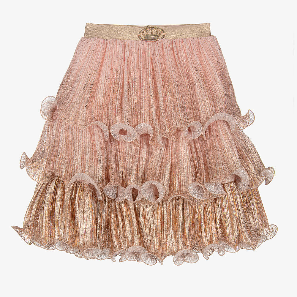 Junona - Jupe tulle rose or brillant fille | Childrensalon