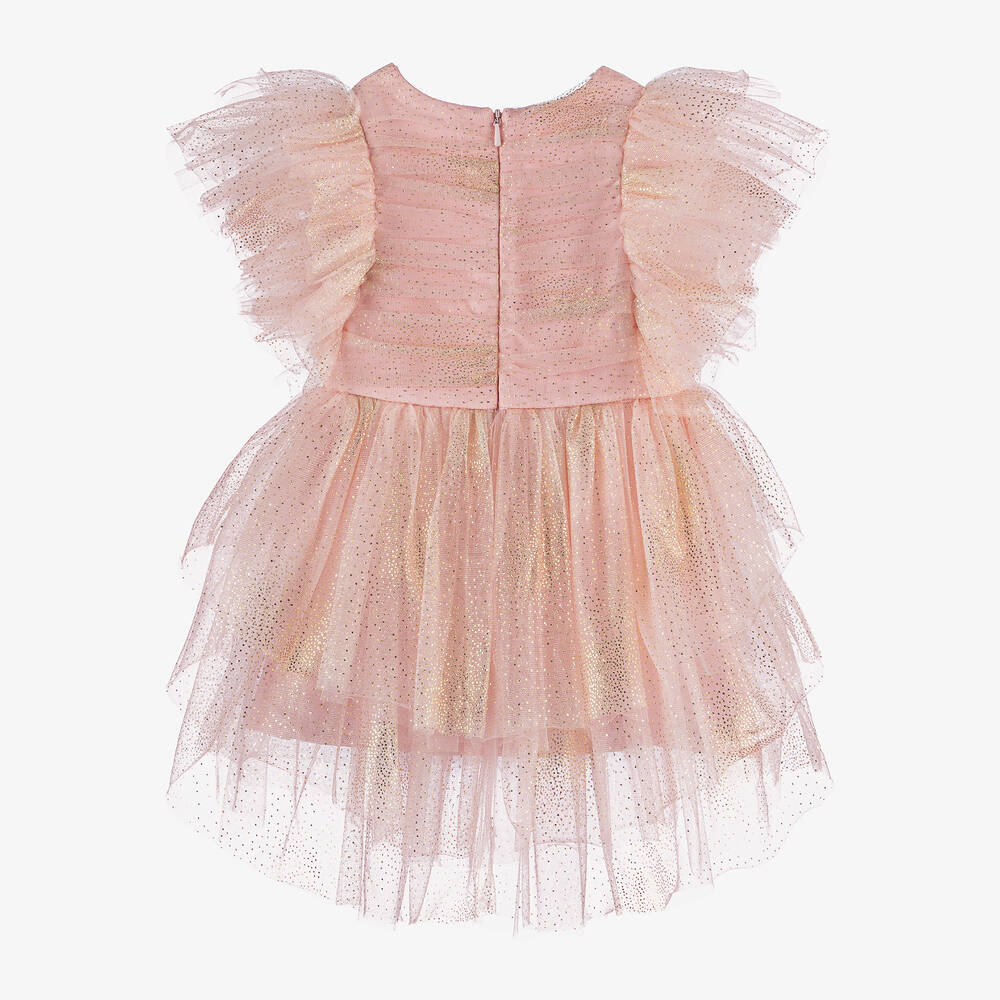 Junona-فستان أطفال بناتي بطبقات تول لون زهري فاتح | Childrensalon Outlet