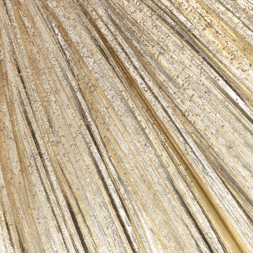 Junona-Girls Pleated Gold Satin Dress | Childrensalon Outlet