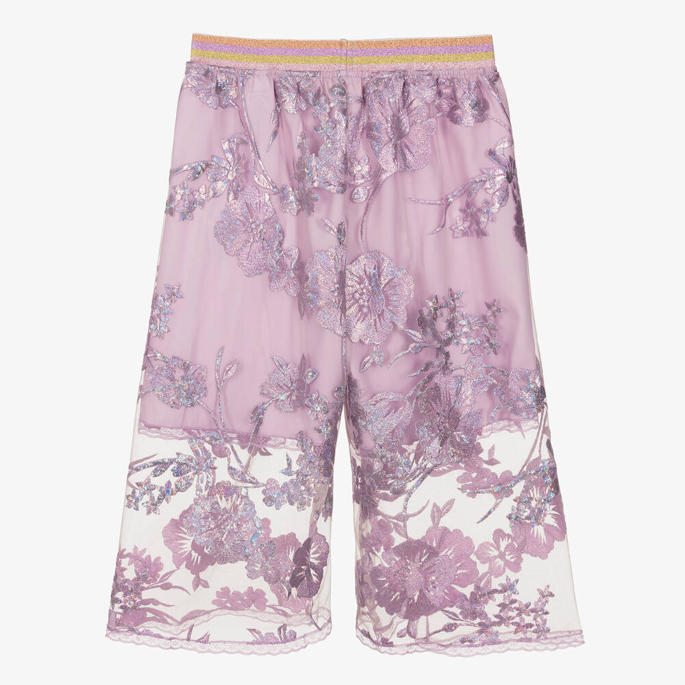 Junona-Фиолетовые брюки с вышитыми цветами | Childrensalon Outlet