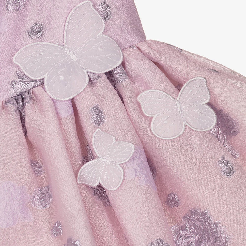 Junona-Фиолетовое жаккардовое платье с цветами для девочек | Childrensalon Outlet