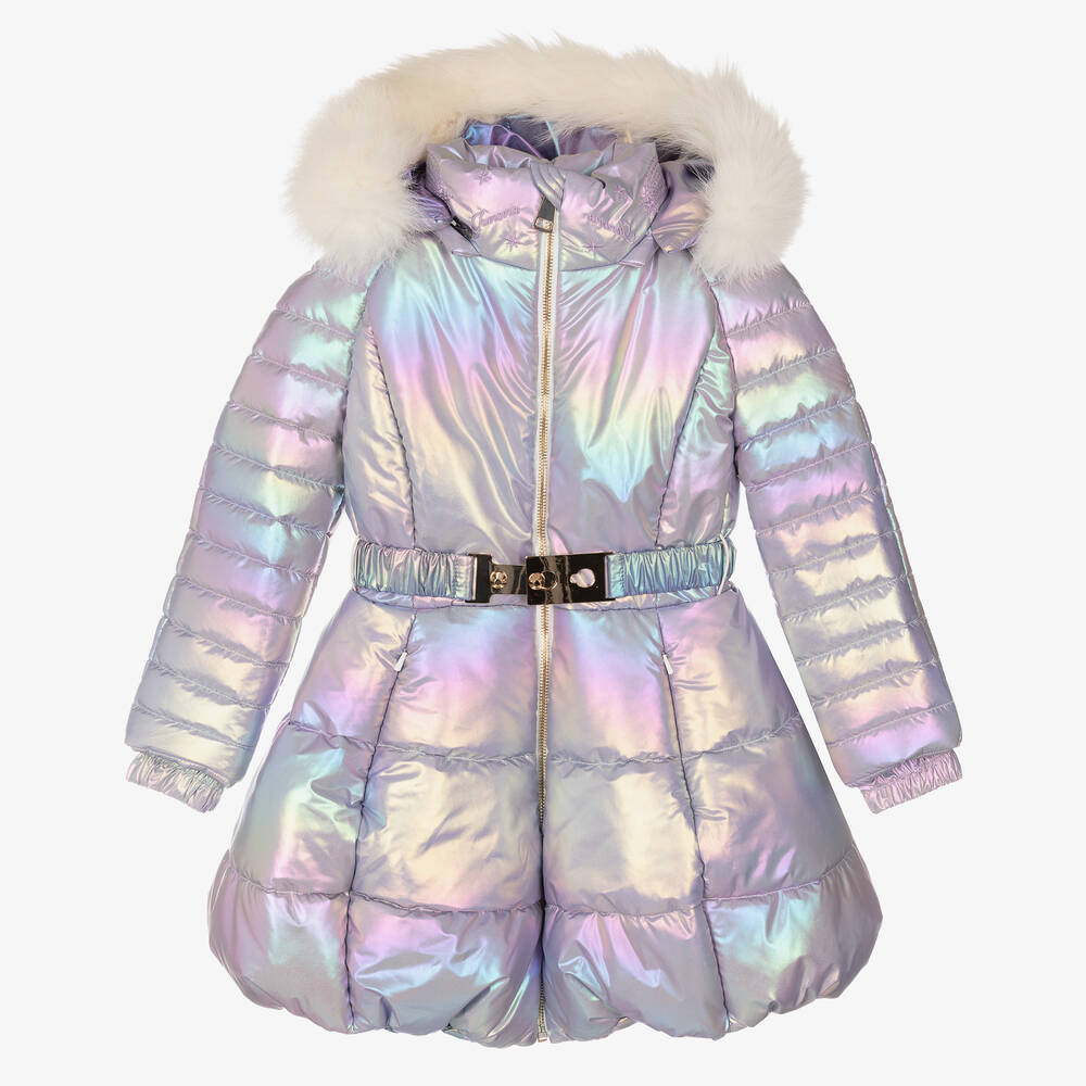 Junona - Girls Purple Puffer Coat | Childrensalon