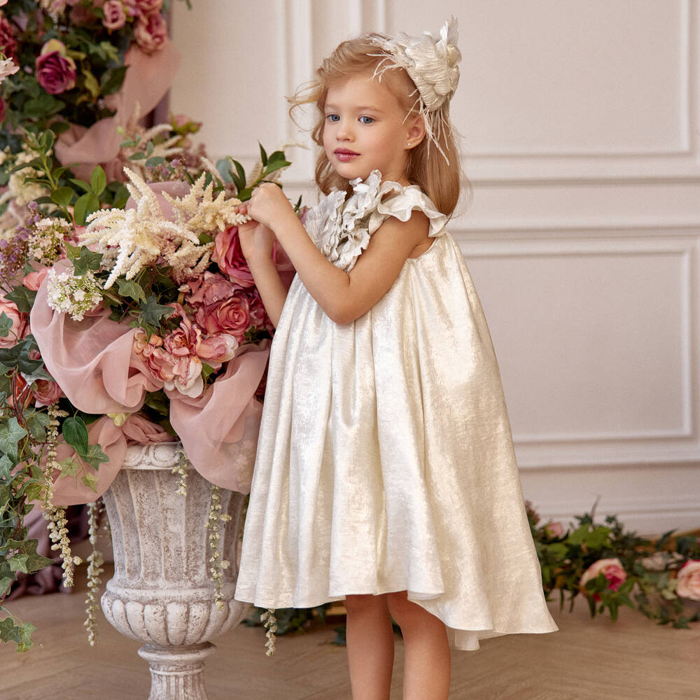 Junona-Платье Блум Золотое для девочек | Childrensalon Outlet