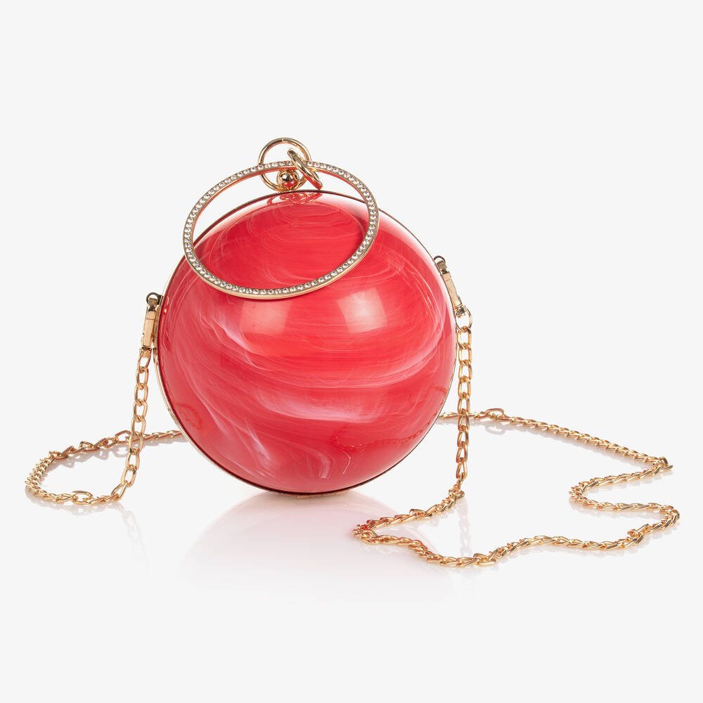 Junona - Girls Red Ball Clutch Bag (16cm) | Childrensalon