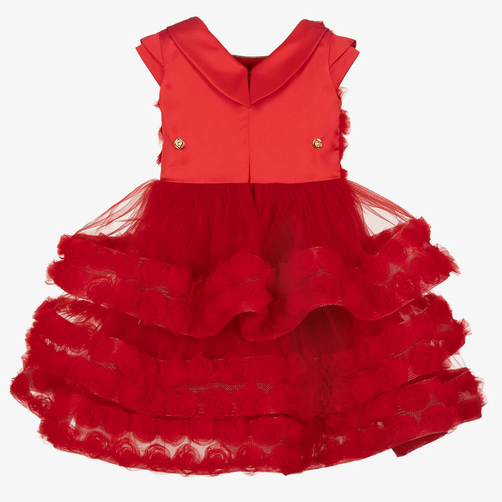 Junona-Красное платье из тюля с розами | Childrensalon Outlet
