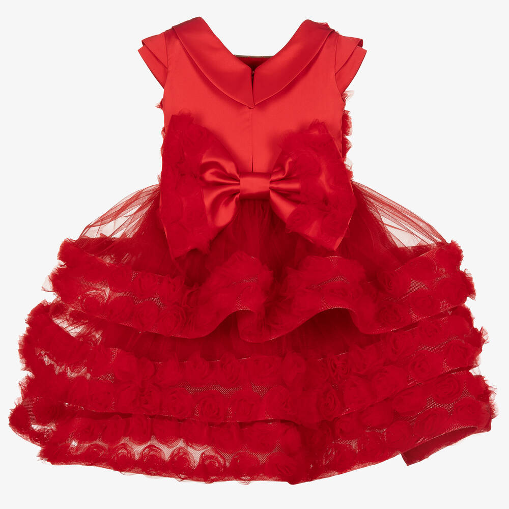 Junona-Красное платье из тюля с розами | Childrensalon Outlet