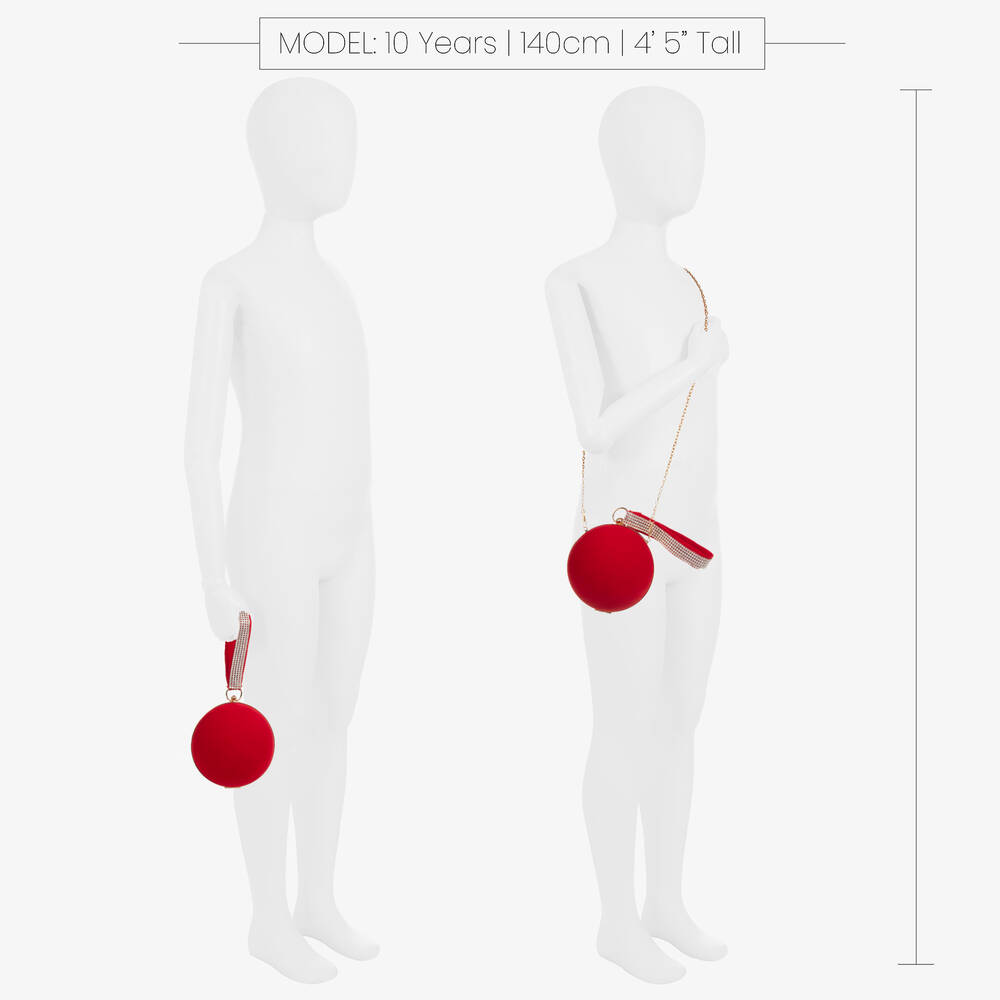 Junona-Girls Red Velvet Ball Clutch Bag (14cm) | Childrensalon Outlet