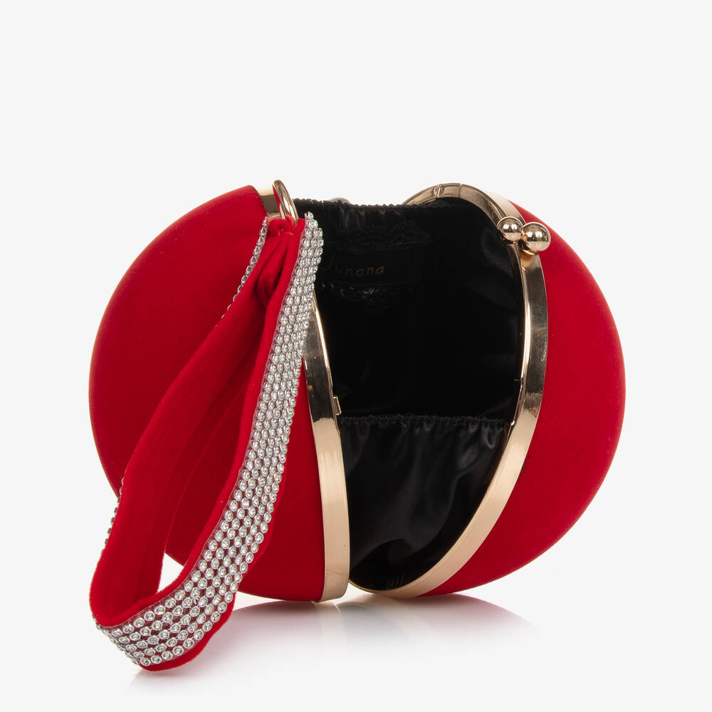 Junona-Girls Red Velvet Ball Clutch Bag (14cm) | Childrensalon Outlet