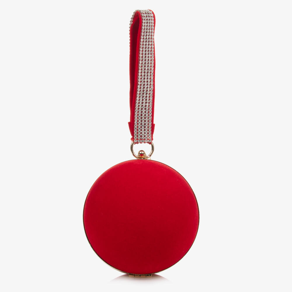 Junona-Girls Red Velvet Ball Clutch Bag (14cm) | Childrensalon Outlet