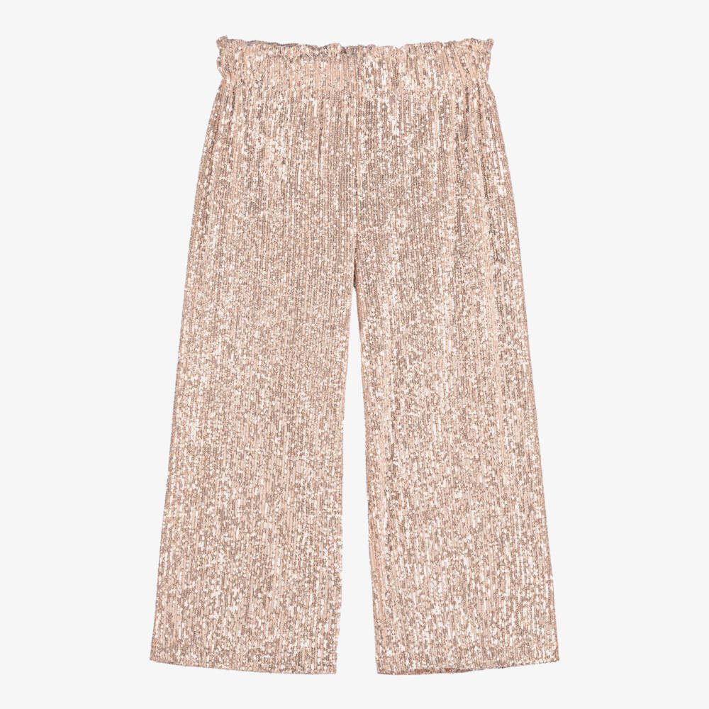 Junona-Girls Rose Gold Sparkle Trousers | Childrensalon Outlet