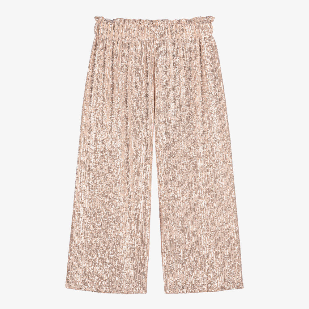 Junona-Girls Rose Gold Sparkle Trousers | Childrensalon Outlet