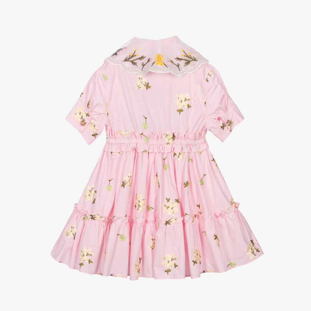 Junona-Платье из хлопка с цветочным узором розового цвета для девочек | Childrensalon Outlet