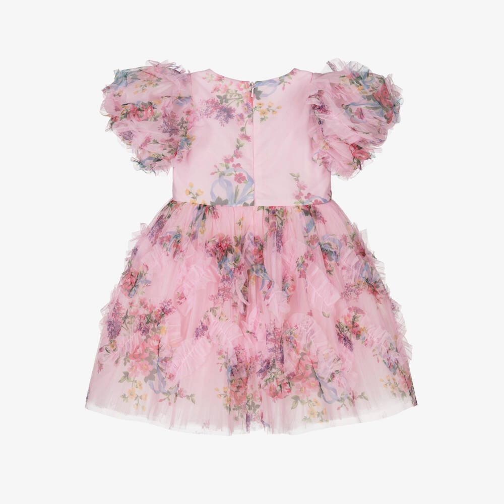 Junona-Girls Rosy Bloom Tulle Frock | Childrensalon Outlet
