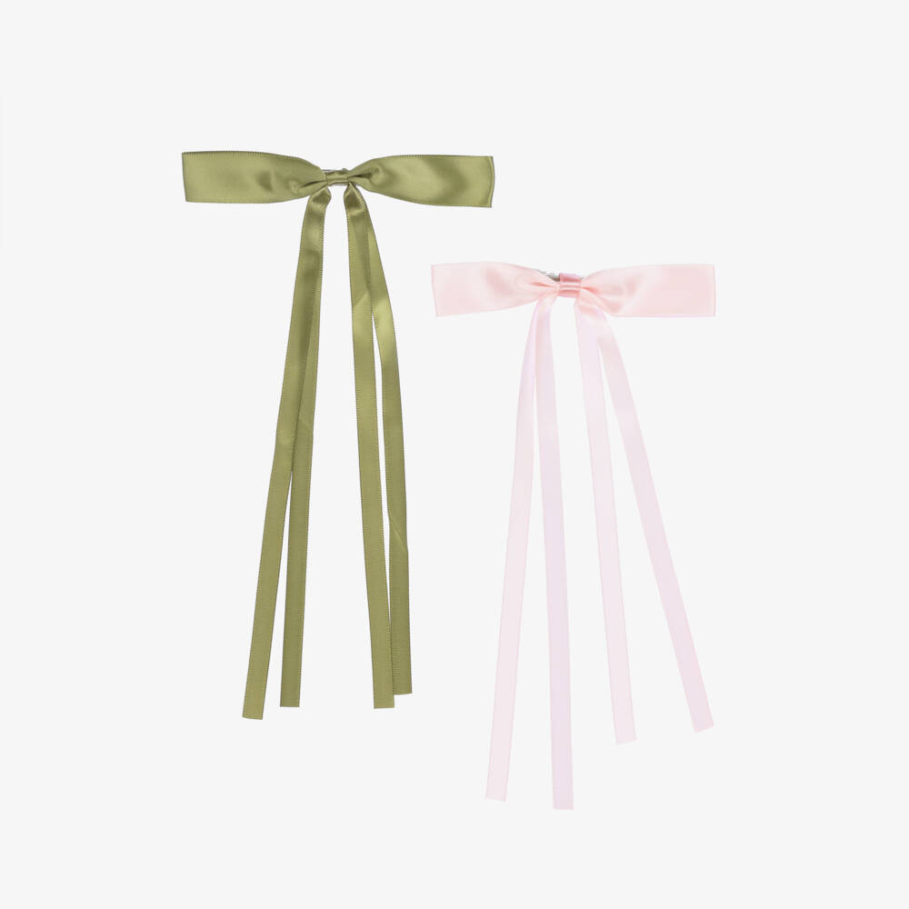 Junona-Girls Satin Bow Clip Duo | Childrensalon Outlet