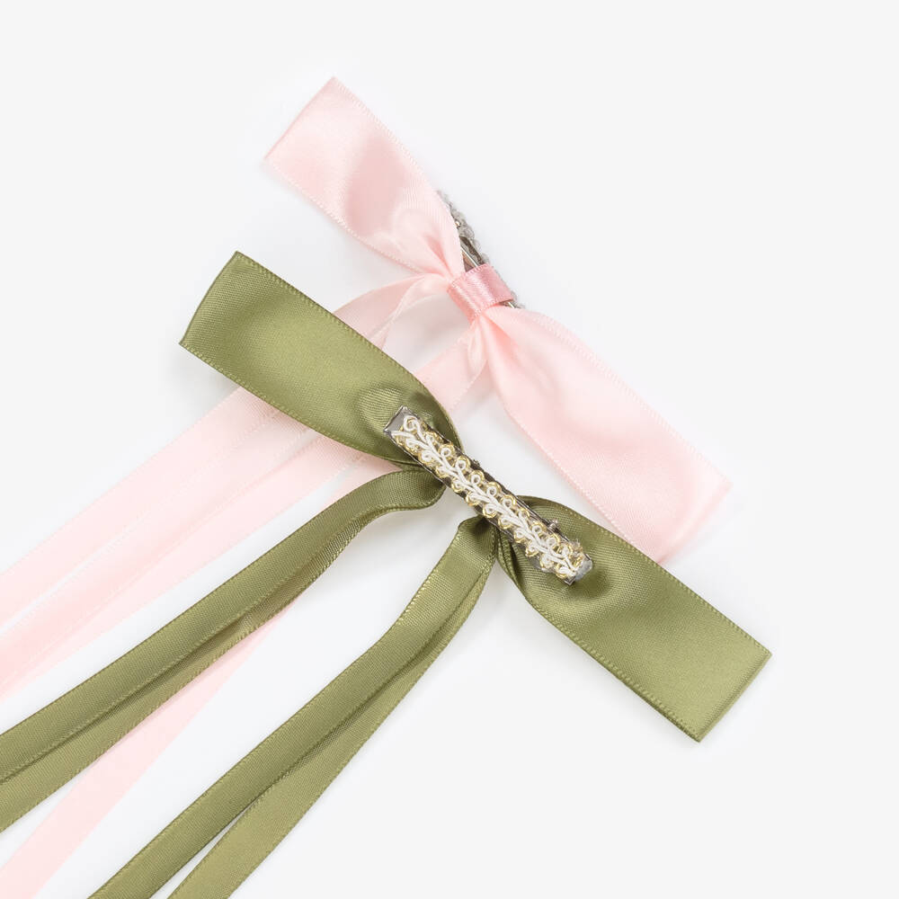 Junona-Girls Satin Bow Clip Duo | Childrensalon Outlet